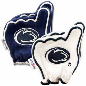 navy and white baby mittens #1 hand signs with Penn State Athletic Logos